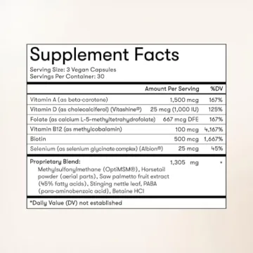 WELLBEL Women Clean Supplement for Hair, Skin, and Nails, Vegan, Gluten Free and Non GMO 90 Count