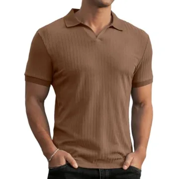 Stylish Askdeer Men's V Neck Muscle Polo Shirt