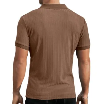 Stylish Askdeer Men's V Neck Muscle Polo Shirt