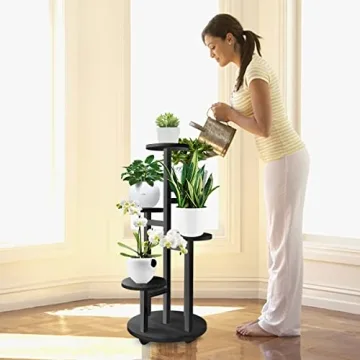 GEEBOBO 5 Tiered Tall Plant Stand for Indoor Gardening