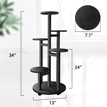 GEEBOBO 5 Tiered Tall Plant Stand for Indoor Gardening
