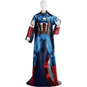 Captain America Comfy Throw Blanket with Sleeves
