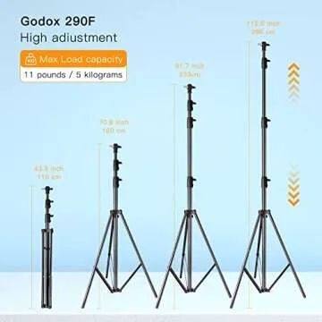 Godox Heavy Duty Aluminum Photography Light Tripod Stand for Studio Photography Lighting, Background...
