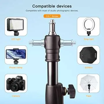 Godox Heavy Duty Aluminum Photography Light Tripod Stand for Studio Photography Lighting, Backgrounds, Monolights, Strobe Flash - 286CM, 112 Inches