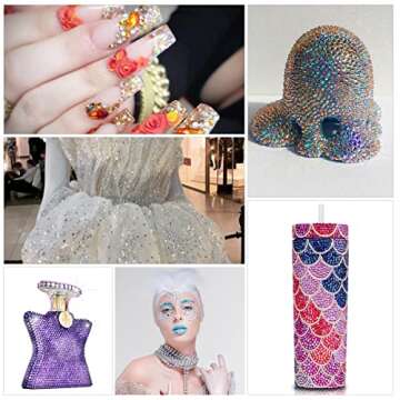 36000Pcs 3mm Jelly Rhinestones Kit- Resin Mixed Color Rhinestones for Nail Clothes Shoes Tumblers Decoration Flat Back Round