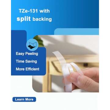 TZe Tz Tape 12mm 0.47 Laminated Clear TZe-131 Compatible with Brother P Touch Label Maker Refills Transparent Black on Clear Tape, Work with Brother Ptouch PT-D210 H110 D220 1800 1880C 1900, 4-Pack