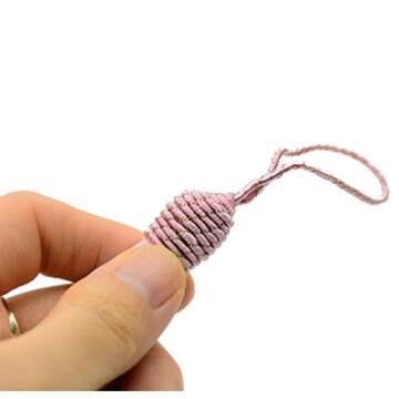 Makhry 20pcs 15.5cm/6 Inch Silky Floss Bookmark Tassels with 2-Inch Cord Loop and Small Chinese Knot for Jewelry Making, Souvenir, Bookmarks, DIY Craft Accessory (Peach Pink)