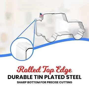 SUV Military Off-Road Vehicle Cookie Cutter 4.25 Inch – Made in the USA – Foose Cookie Cutters Tin Plated Steel - SUV Cookie Mold