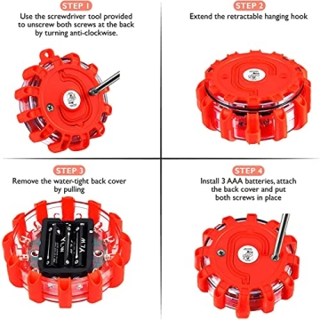 Garage Monkey LED Road Safety Flare Kit for Vehicles & Boats