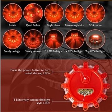 Garage Monkey LED Road Safety Flare Kit for Vehicles & Boats