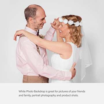 Julius Studio 5 x 10 ft. (W x H) Pure White Backdrop Background Screen, Soft Micro Fiber Density > 200GSM for Professional Photo Video Studio, A+ Grade Synthetic Fabric, Party & Events, JSAG522