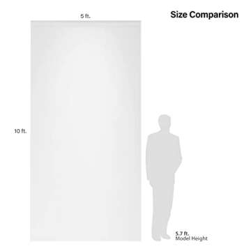 Julius Studio 5 x 10 ft. (W x H) Pure White Backdrop Background Screen, Soft Micro Fiber Density > 200GSM for Professional Photo Video Studio, A+ Grade Synthetic Fabric, Party & Events, JSAG522