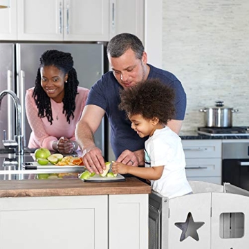 Guidecraft Classic Kitchen Helper for Toddlers - Safe & Foldable