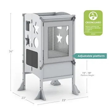 Guidecraft Classic Kitchen Helper for Toddlers - Safe & Foldable