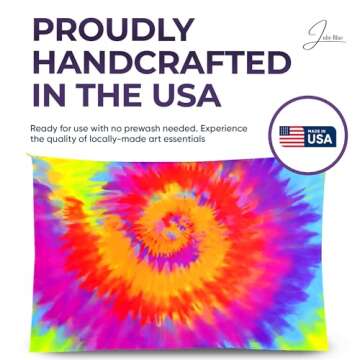 Julie Blue Plain White Tapestry 100% Cotton Blank Tapestry with Loops for DIY and Tie Dye - Perimete...