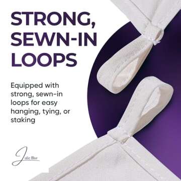 Julie Blue Plain White Tapestry 100% Cotton Blank Tapestry with Loops for DIY and Tie Dye - Perimeter Stitching - Ready to Use - Hand Made in the USA (58x90, White)