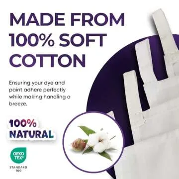 Julie Blue Plain White Tapestry 100% Cotton Blank Tapestry with Loops for DIY and Tie Dye - Perimeter Stitching - Ready to Use - Hand Made in the USA (58x90, White)