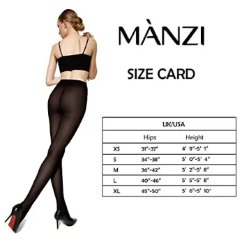 MANZI Run Resistant Control Top Panty Hose for Women