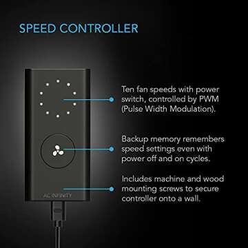 AC Infinity CLOUDLINE A6, Quiet 6” Inline Duct Fan with Speed Controller, EC Motor - Ventilation Exhaust Fan for Heating Cooling Booster, Grow Tents, Hydroponics