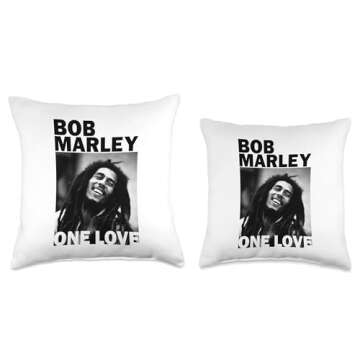 Official Bob Marley One Love Photo Throw Pillow - Cozy & Unique!
