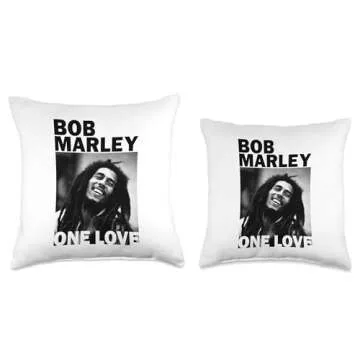Official Bob Marley One Love Photo Throw Pillow - Cozy & Unique!
