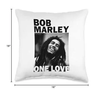 Official Bob Marley One Love Photo Throw Pillow - Cozy & Unique!