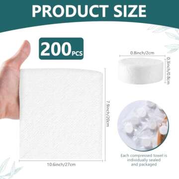 KISEER 200 Pieces Compressed Towels Portable Disposable Mini Compressed Coin Tissue Toilet Paper Tab...