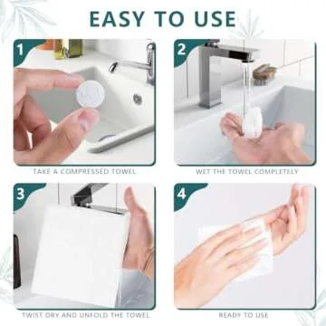 KISEER 200 Pieces Compressed Towels Portable Disposable Mini Compressed Coin Tissue Toilet Paper Tablets for Travel, Camping, Hiking, Sport, Beauty Salon, Home Hand Wipes (200 Count (Pack of 1))
