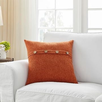 Meekio Fall Pillow Covers Set with Coconut Buttons 18x18
