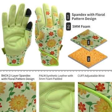 Durable Chartreuse Gardening Gloves for Women - Medium