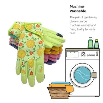 Durable Chartreuse Gardening Gloves for Women - Medium