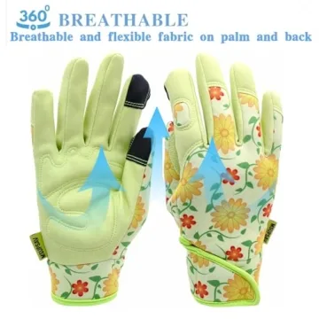 Durable Chartreuse Gardening Gloves for Women - Medium