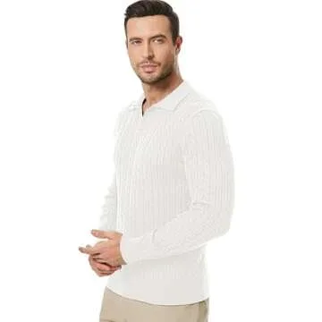 Stylish Dokotoo Men's V Neck Cable Knit Sweater