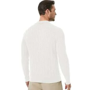 Stylish Dokotoo Men's V Neck Cable Knit Sweater