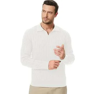 Stylish Dokotoo Men's V Neck Cable Knit Sweater
