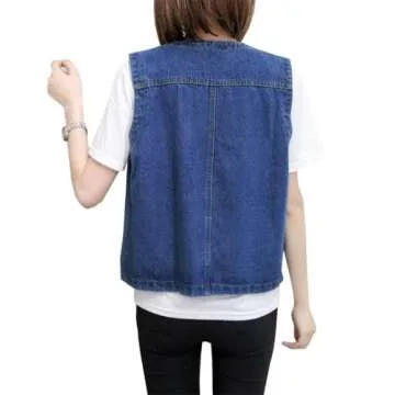Stylish Ladyful Women's Sleeveless Denim Vest for Every Occasion