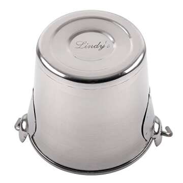 Lindy's 1-Quart Stainless Steel Bucket, Durable Seamless Bucket for Many Home Tasks, Carry Water or Milk, Fill with Food, Use as a Flower Pot, Cleaning Bucket, Table Centerpiece and Much More