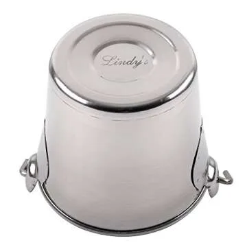 Lindy's 1-Quart Stainless Steel Bucket, Durable Seamless Bucket for Many Home Tasks, Carry Water or Milk, Fill with Food, Use as a Flower Pot, Cleaning Bucket, Table Centerpiece and Much More