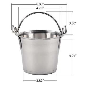 Lindy's 1-Quart Stainless Steel Bucket, Durable Seamless Bucket for Many Home Tasks, Carry Water or Milk, Fill with Food, Use as a Flower Pot, Cleaning Bucket, Table Centerpiece and Much More