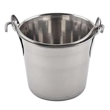 Lindy's 1-Quart Stainless Steel Bucket, Durable Seamless Bucket for Many Home Tasks, Carry Water or Milk, Fill with Food, Use as a Flower Pot, Cleaning Bucket, Table Centerpiece and Much More