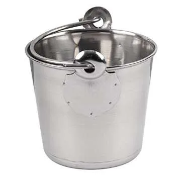 Lindy's 1-Quart Stainless Steel Bucket, Durable Seamless Bucket for Many Home Tasks, Carry Water or Milk, Fill with Food, Use as a Flower Pot, Cleaning Bucket, Table Centerpiece and Much More