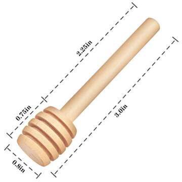 25Pcs Honey Dipper Sticks - Wooden Honey Dipper, 3 Inch Mini Honeycomb Stick, Honey Stirrer Stick for Honey Jar Dispense Drizzle Honey and Wedding Party Present