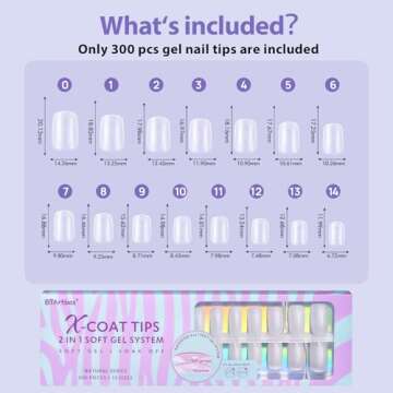 BTArtbox Extra Short Square Nail Tips - Short Squoval Gel Nail Tips, Natural Fake Nails with Tip Primer Cover, Pre-shaped Upgrade Matte Full Cover Nail Tips for Home DIY Nail Salon