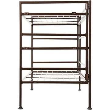 Amazon Basics 9-Pair Shoe Rack Organizer with 3 Shelves, Bronze, 12.6" D x 26.7" W x 18.7" H