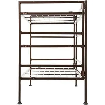 Amazon Basics 9-Pair Shoe Rack Organizer with 3 Shelves, Bronze, 12.6" D x 26.7" W x 18.7" H