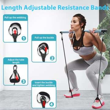 Adjustable Pilates Bar & Resistance Bands for Home Workouts