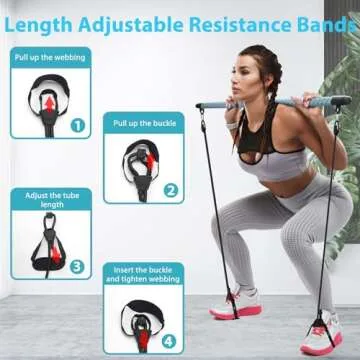 Adjustable Pilates Bar & Resistance Bands for Home Workouts