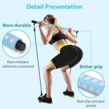 Adjustable Pilates Bar & Resistance Bands for Home Workouts