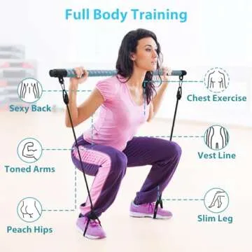 Adjustable Pilates Bar & Resistance Bands for Home Workouts