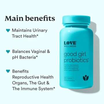 Love Wellness Good Girl Probiotics | Women's Vaginal Health Supplement | Vaginal Probiotics for Women pH Balance & Urinary Tract Health | Support Vaginal Odor & Flora | 60 Count